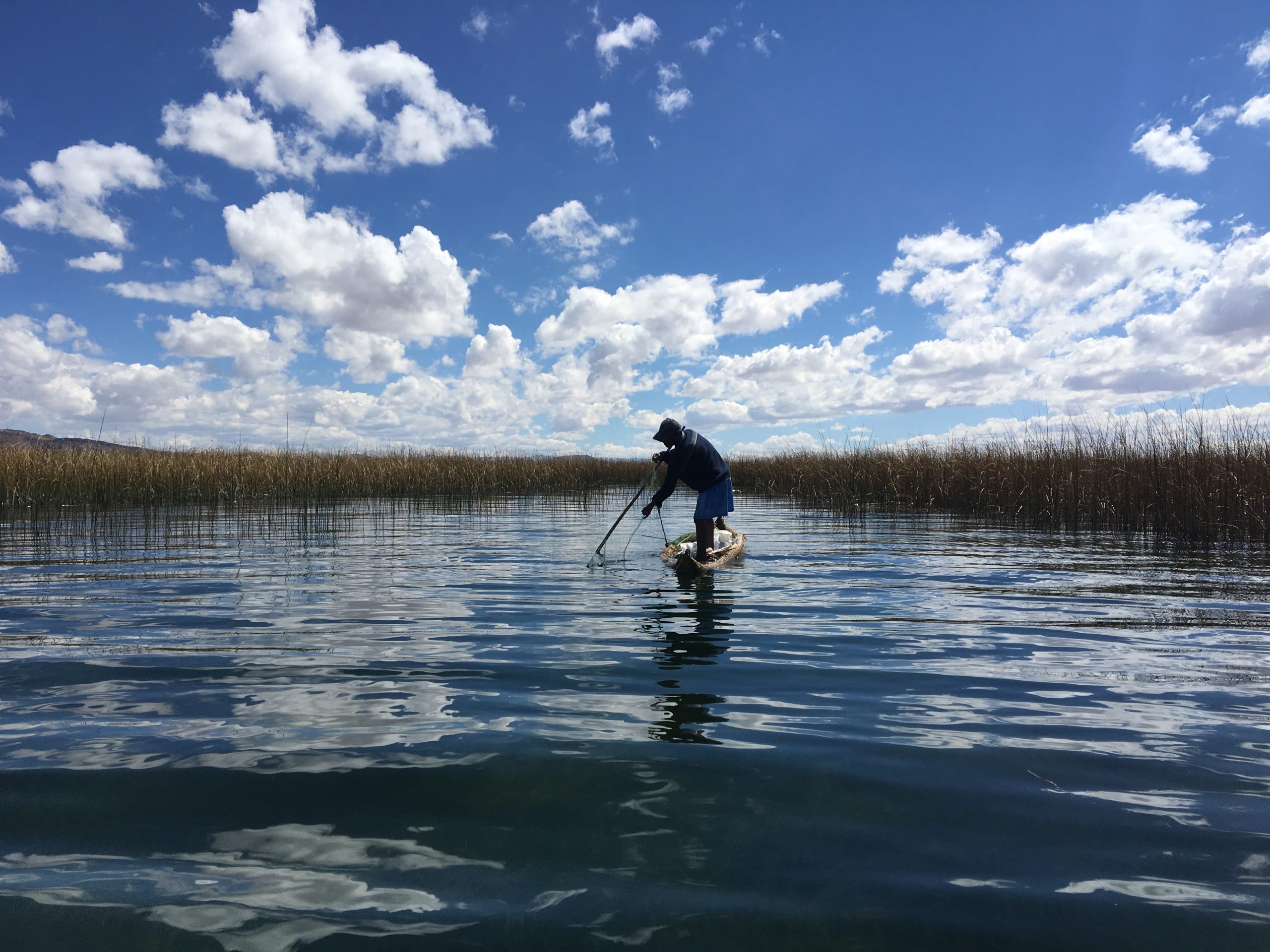 pêcher au milieu du lac Titicaca